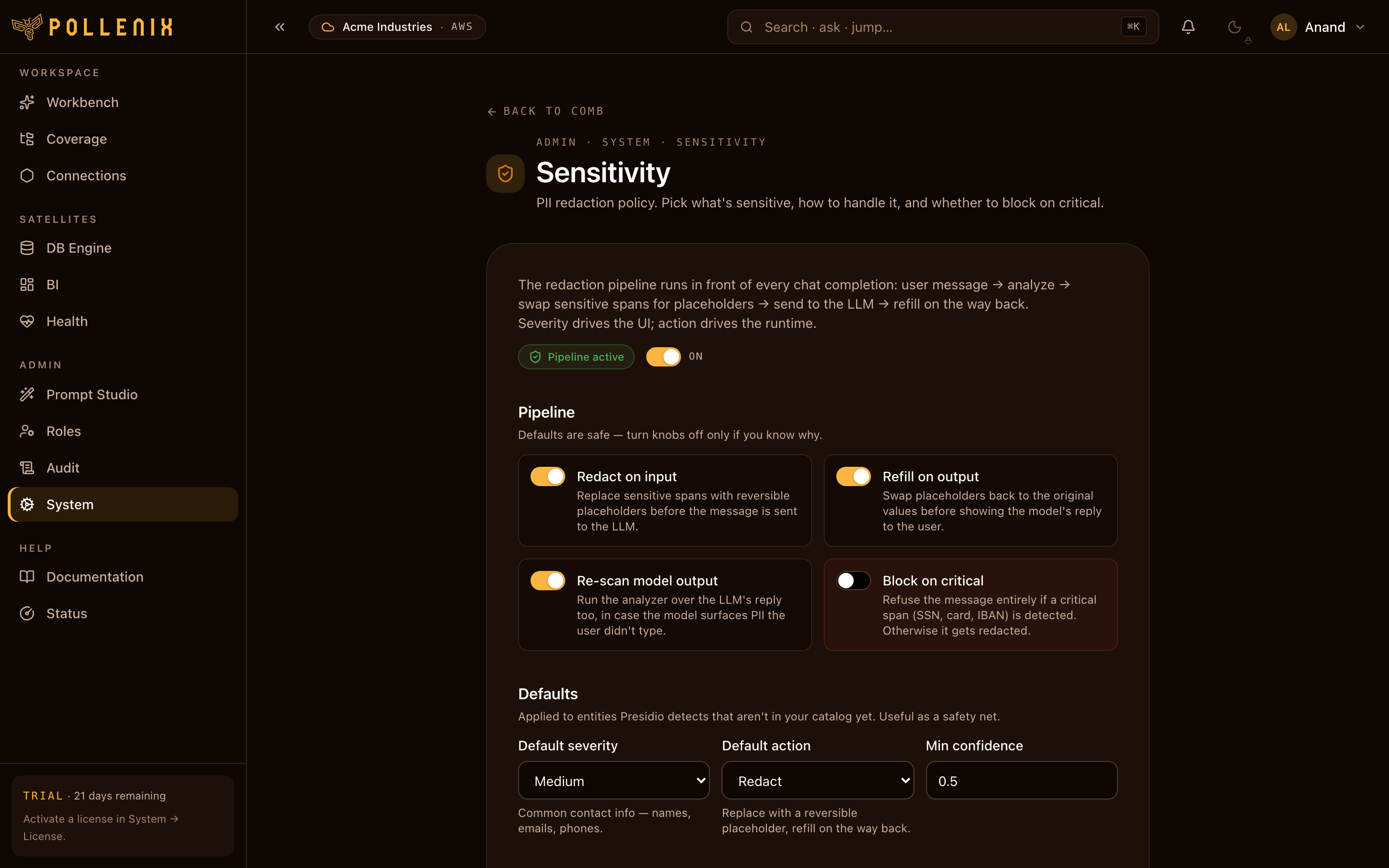 Reveal model — overview of the page.
